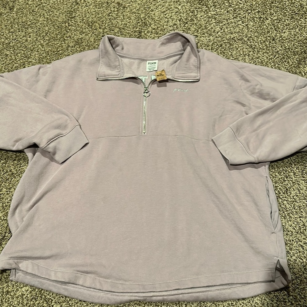 New with tags PINK purple half zip pullover size XL